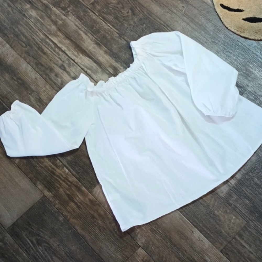 Women's Adorable Tafetta Peasant Blouse XL - Picture 7 of 10